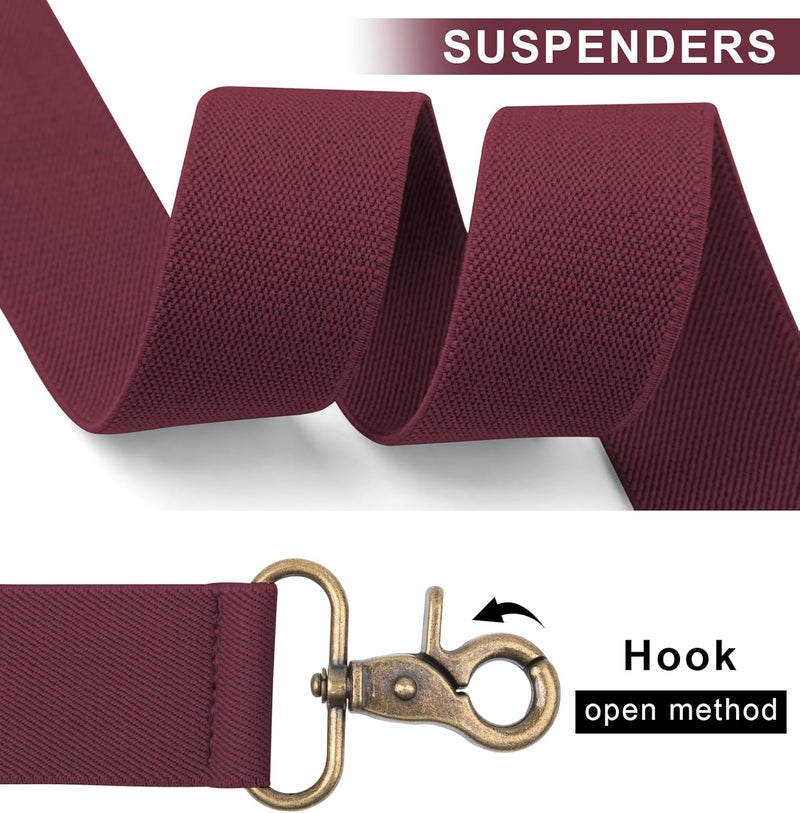 Fasker Suspenders for Men Heavy Duty 1.4 Inch Adjustable Elastic Straps X-Back Mens Suspenders - Image 5